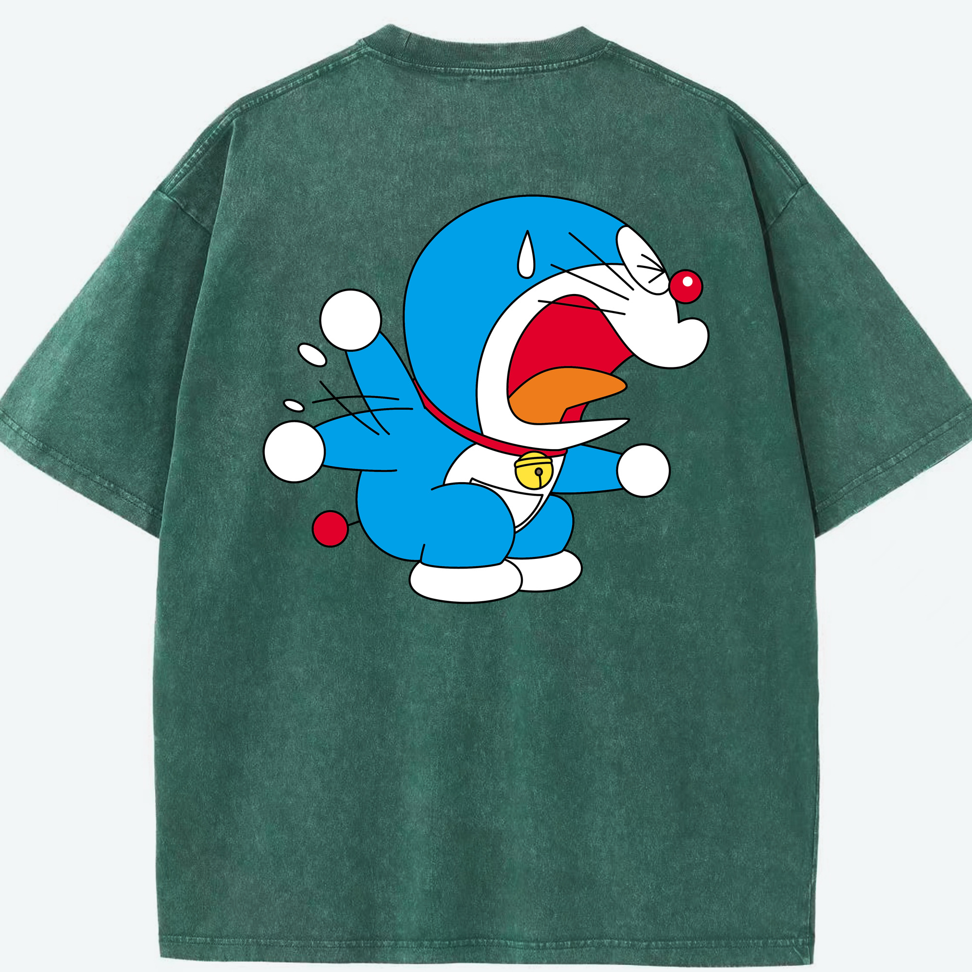 （画像用） ドラえもん Doraemon 綿100% ヴィンテージ風 半袖Tシャツ（背面プリント）